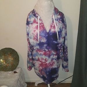 Bobbie Brooks Plus Size Tie Dye Hoodie 3X